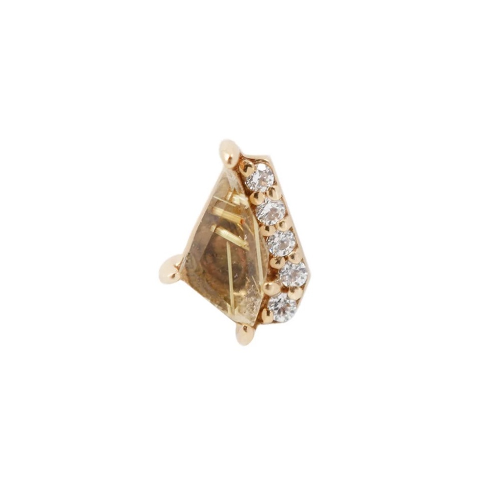 Buddha Jewelry ELEVATE - RUTILATED QUARTZ + CZ - THREADLESS END